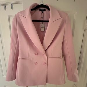 Express Women's Light Pink Double-Breasted Blazer - NEVER WORN, WITH TAGS